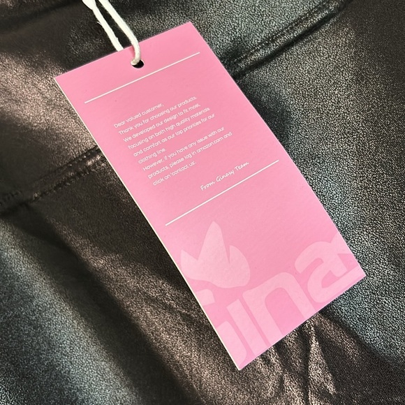 Ginasy black faux leather pleather ankle leggings - Picture 11 of 16